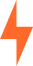 Orange lightning bolt on black background.